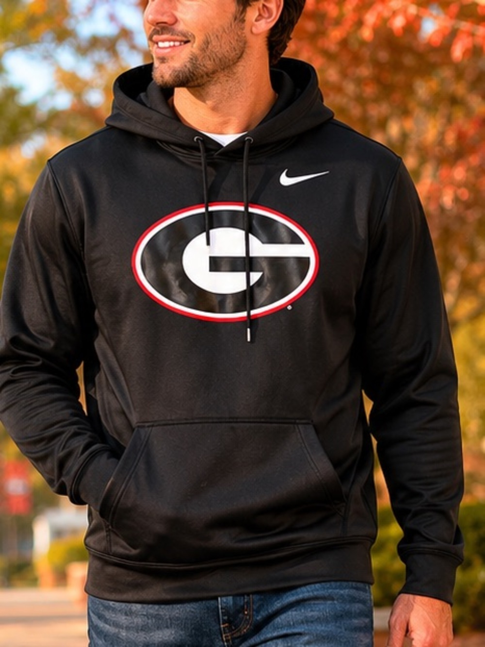 Nike Georgia Bulldogs Therma-FIT Hoodie Black Size Medium